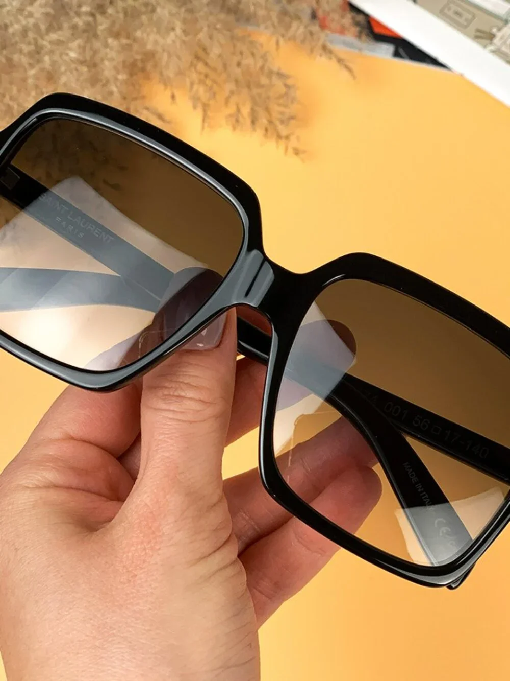 SAINT LAURENT SL174 001 BLACK OVERSIZED SQUARE SUNGLASSES